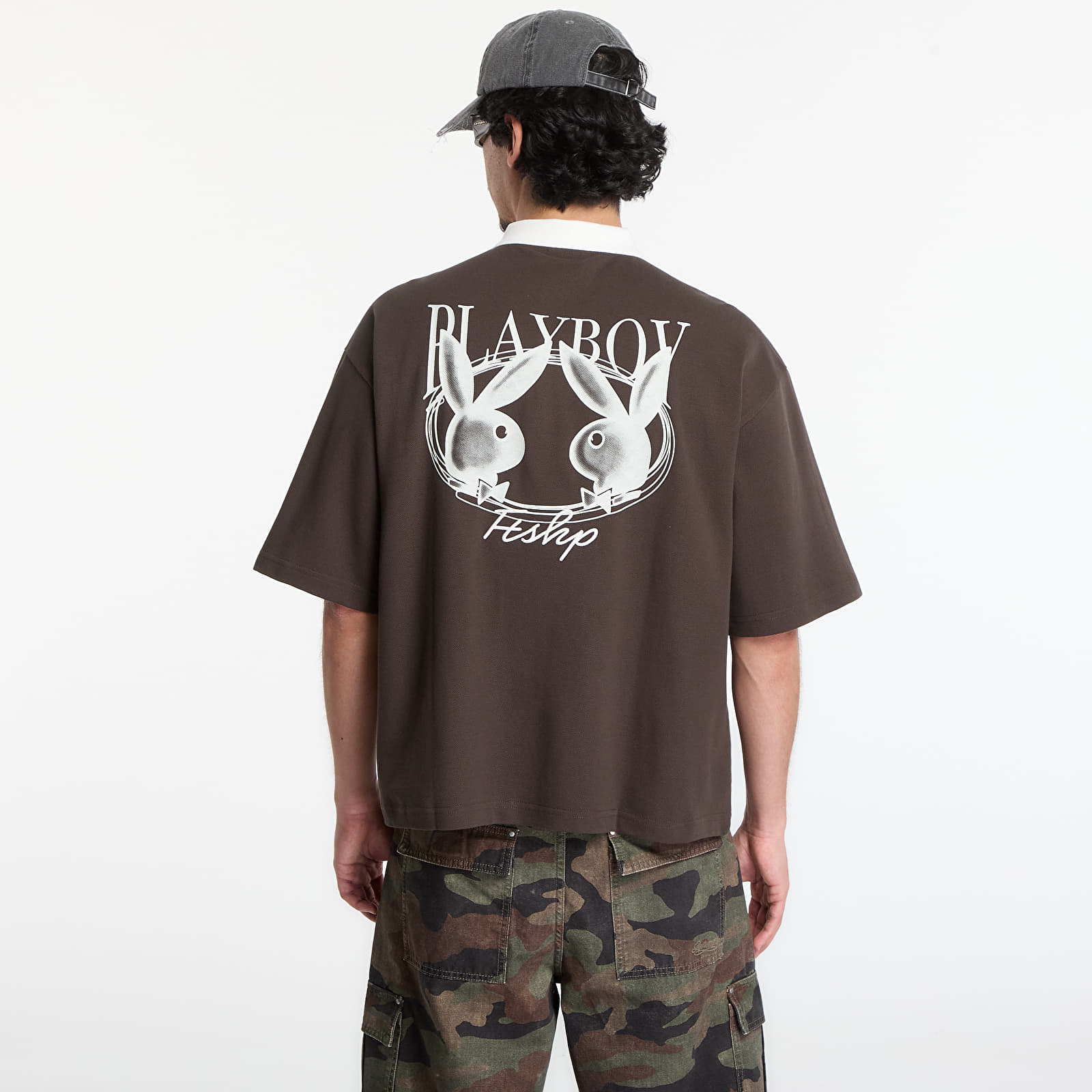 Men's T-shirts Playboy x FTSHP Short Sleeve Polo Dark Grey