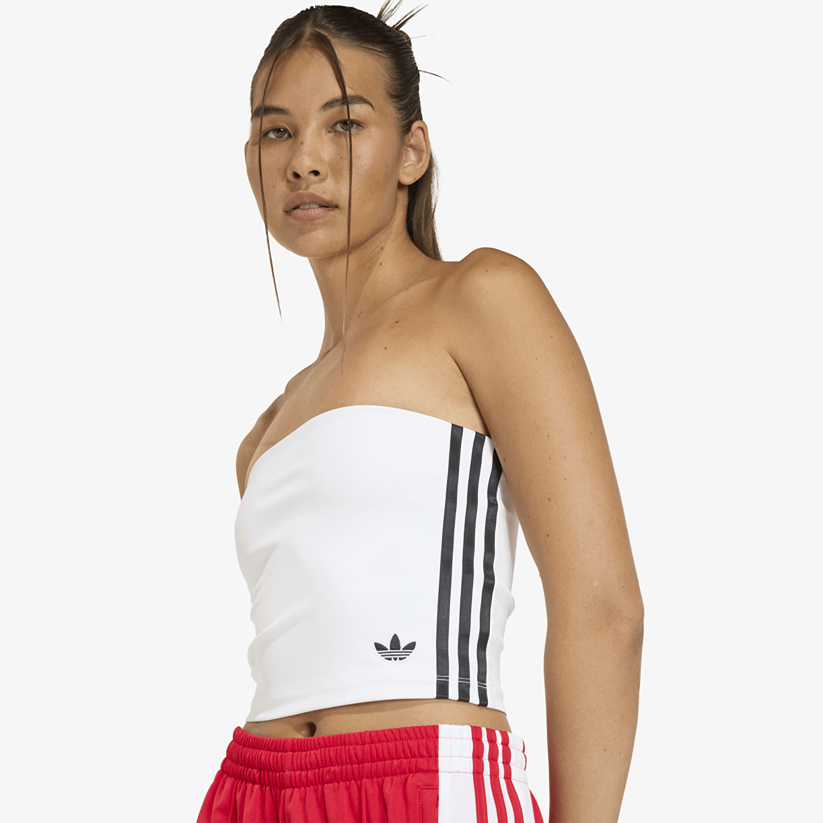 Tank Tops adidas 3 Stripes Tube Top White/ Black
