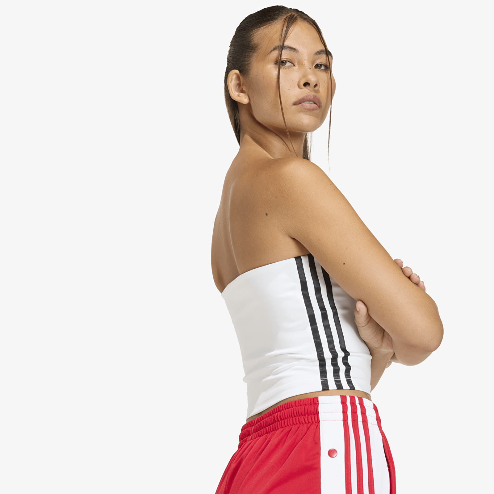 Tank Tops adidas 3 Stripes Tube Top White/ Black