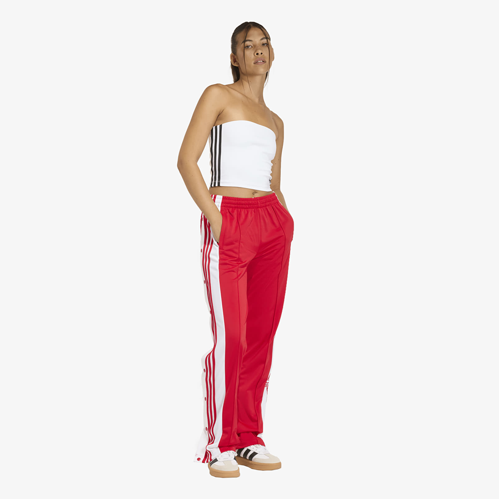 Tank Tops adidas 3 Stripes Tube Top White/ Black