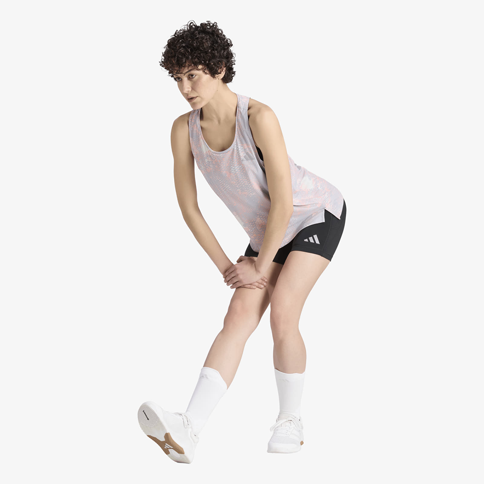 Débardeurs  adidas Adi365 Running Animal Print Iconic Tank Grey One/ Semi Frozen Turbo/ Glory Grey