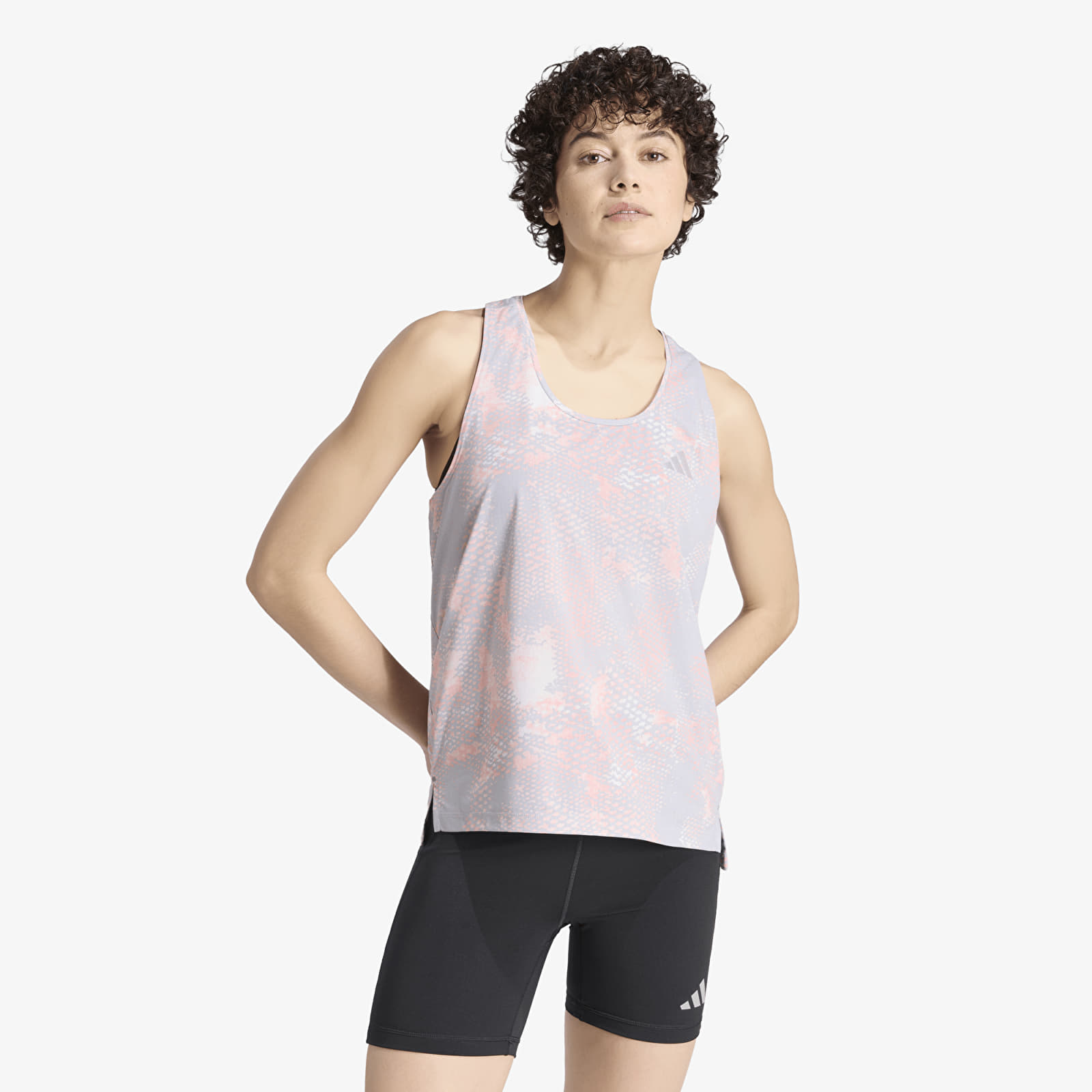 Débardeurs  adidas Adi365 Running Animal Print Iconic Tank Grey One/ Semi Frozen Turbo/ Glory Grey