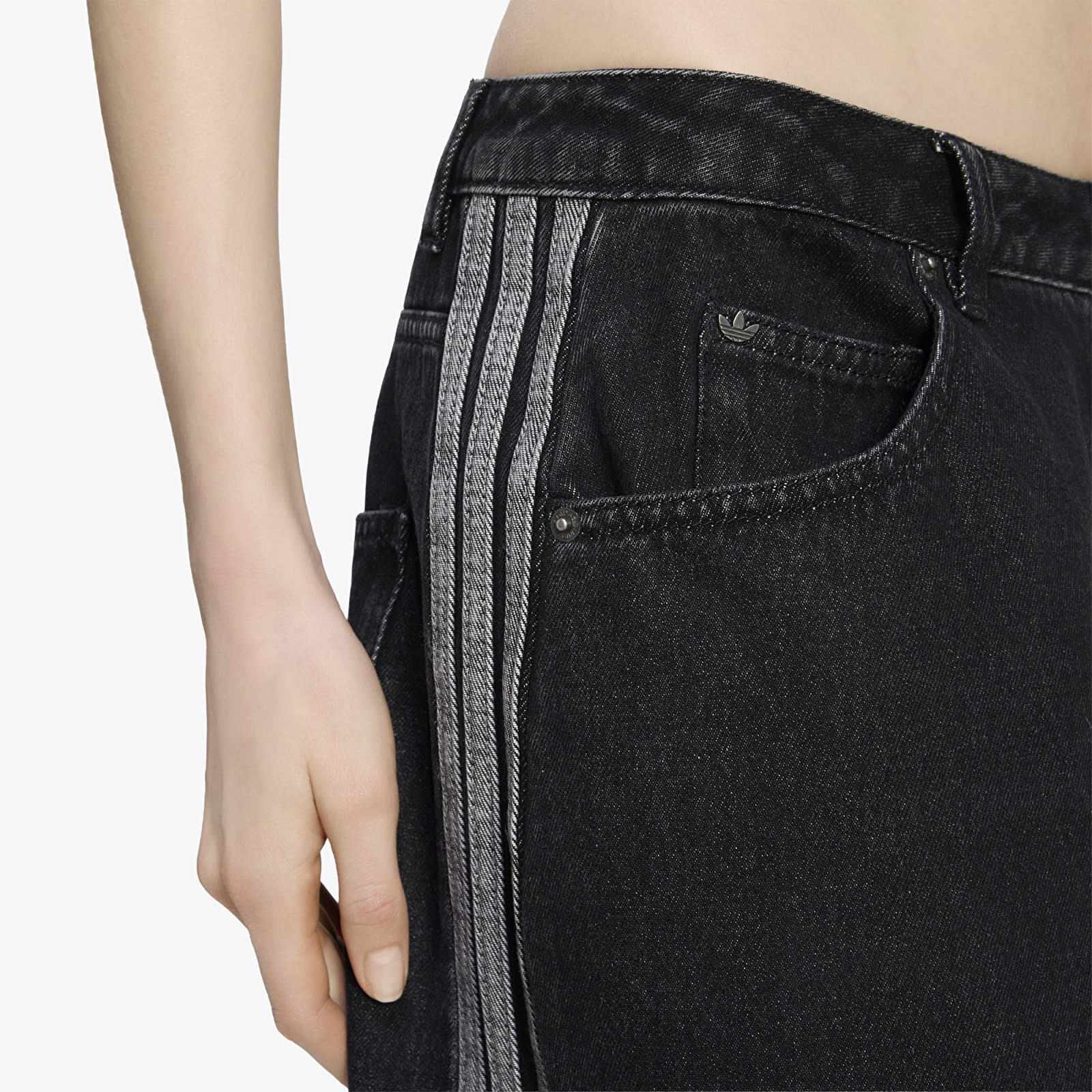 Jeans adidas High Rise Barrel Leg Denim Pant True Black Denim