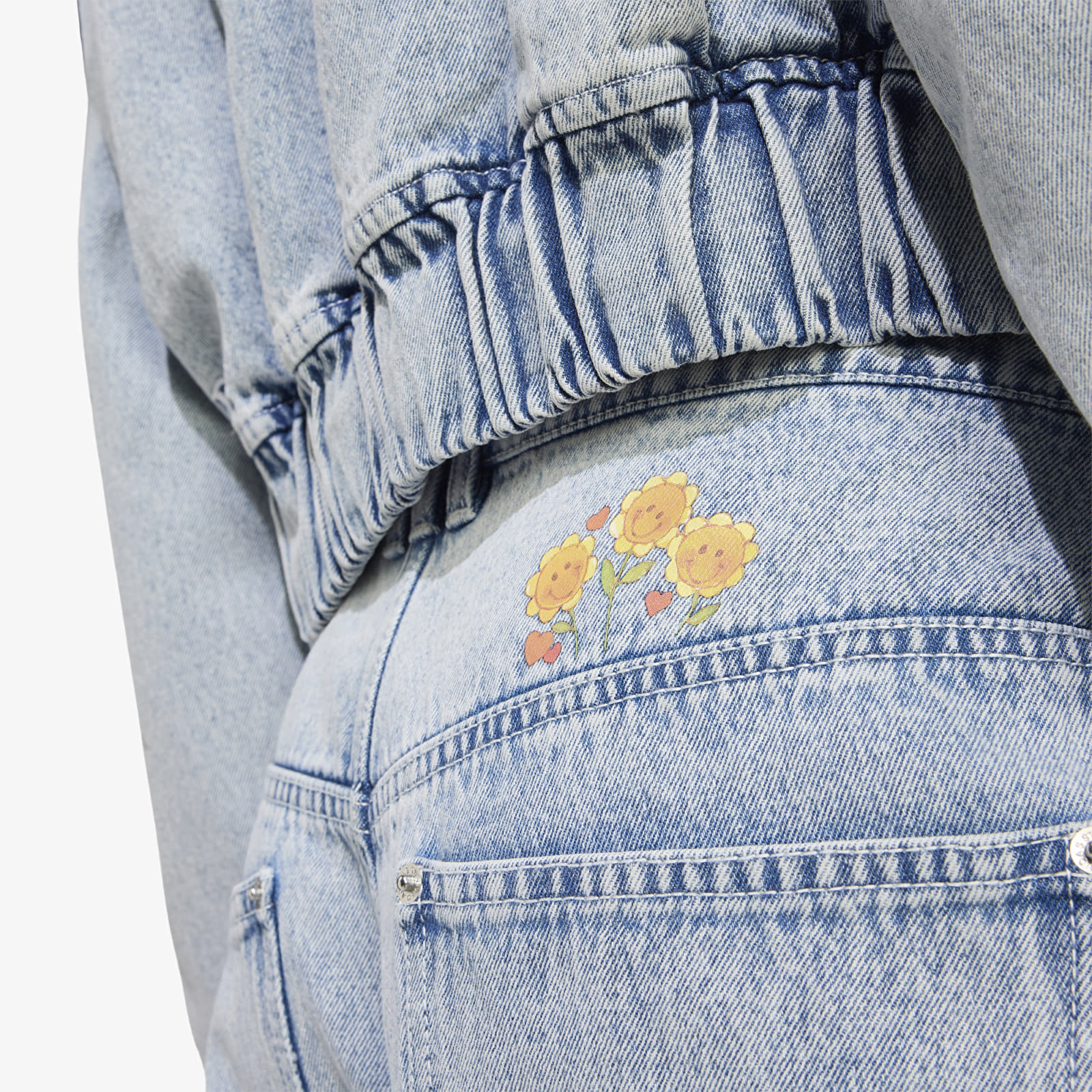 Джинси adidas x Care Bears Care Bear High Rise Wide Leg Denim Pant Clear Sky