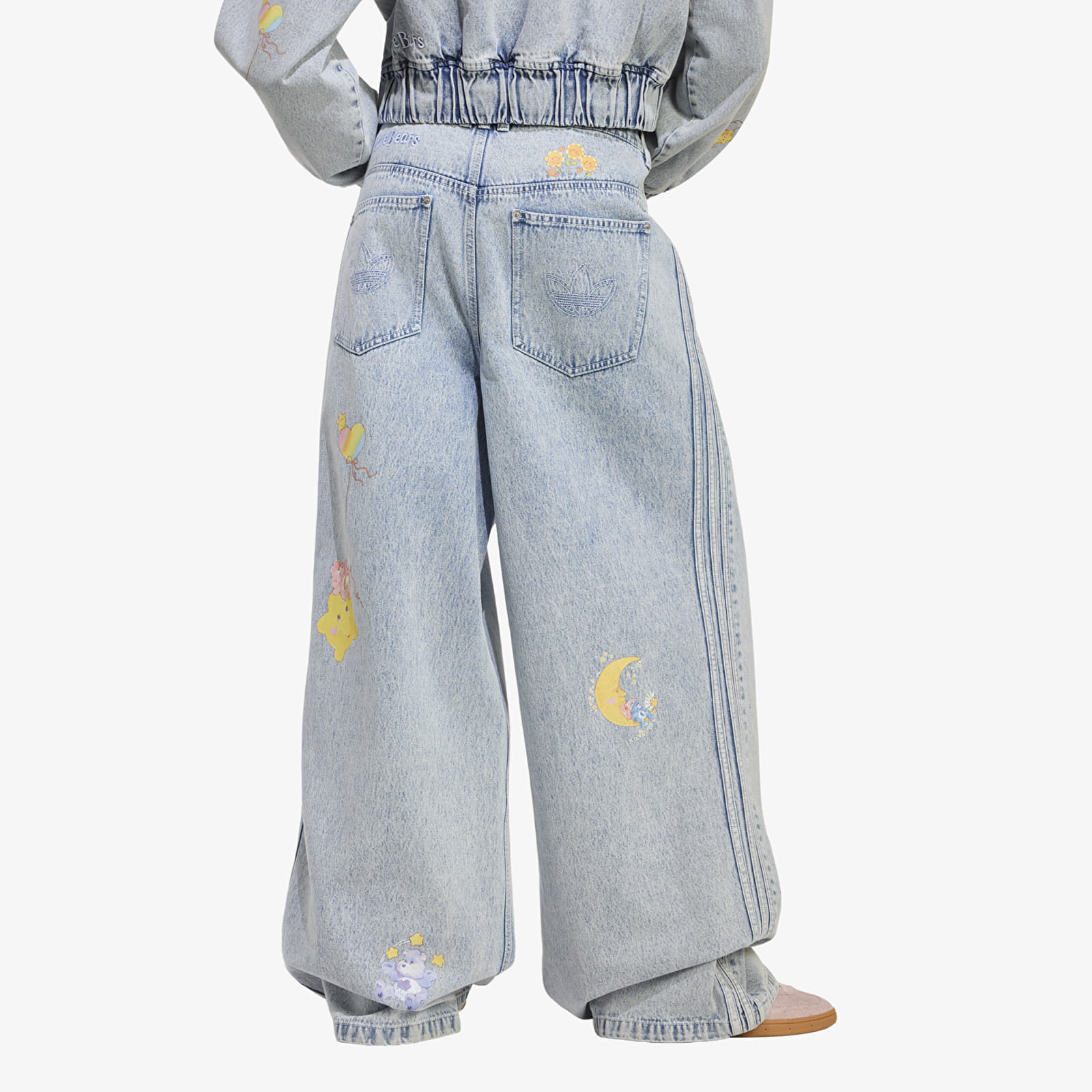 Джинси adidas x Care Bears Care Bear High Rise Wide Leg Denim Pant Clear Sky