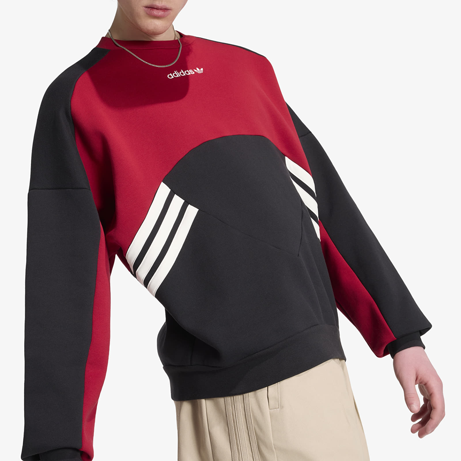 Hoodies and sweatshirts  adidas Cutline Crewneck Sweatshirt Black/ Team Victory Red
