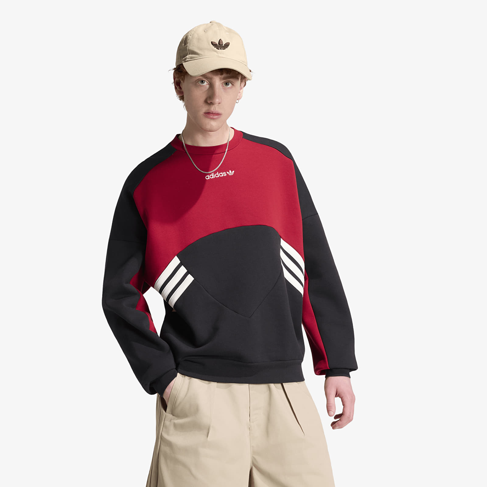 Hoodies and sweatshirts  adidas Cutline Crewneck Sweatshirt Black/ Team Victory Red