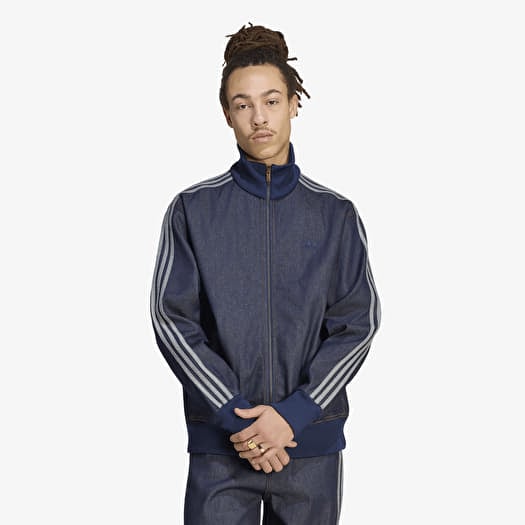 adidas Firebird Adicolor Raw Denim Track Top Jacket Indigo Denim