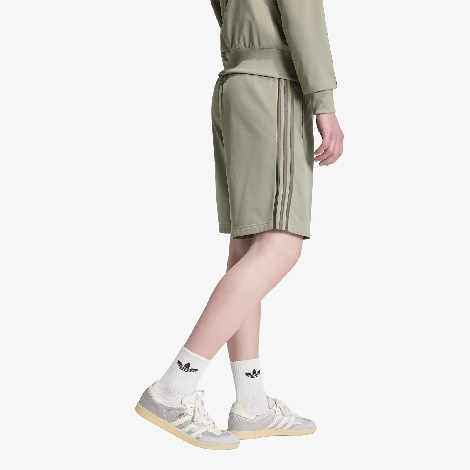 Kurzhosen adidas Firebird Shorts Silver Pebble