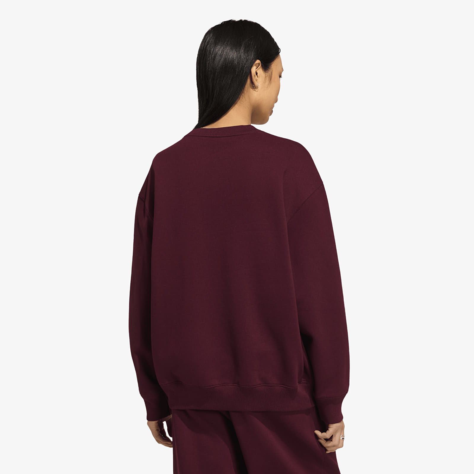 Hoodies and sweatshirts  adidas Essentials Crew Long Fleece Os Sweatshirt Maroon