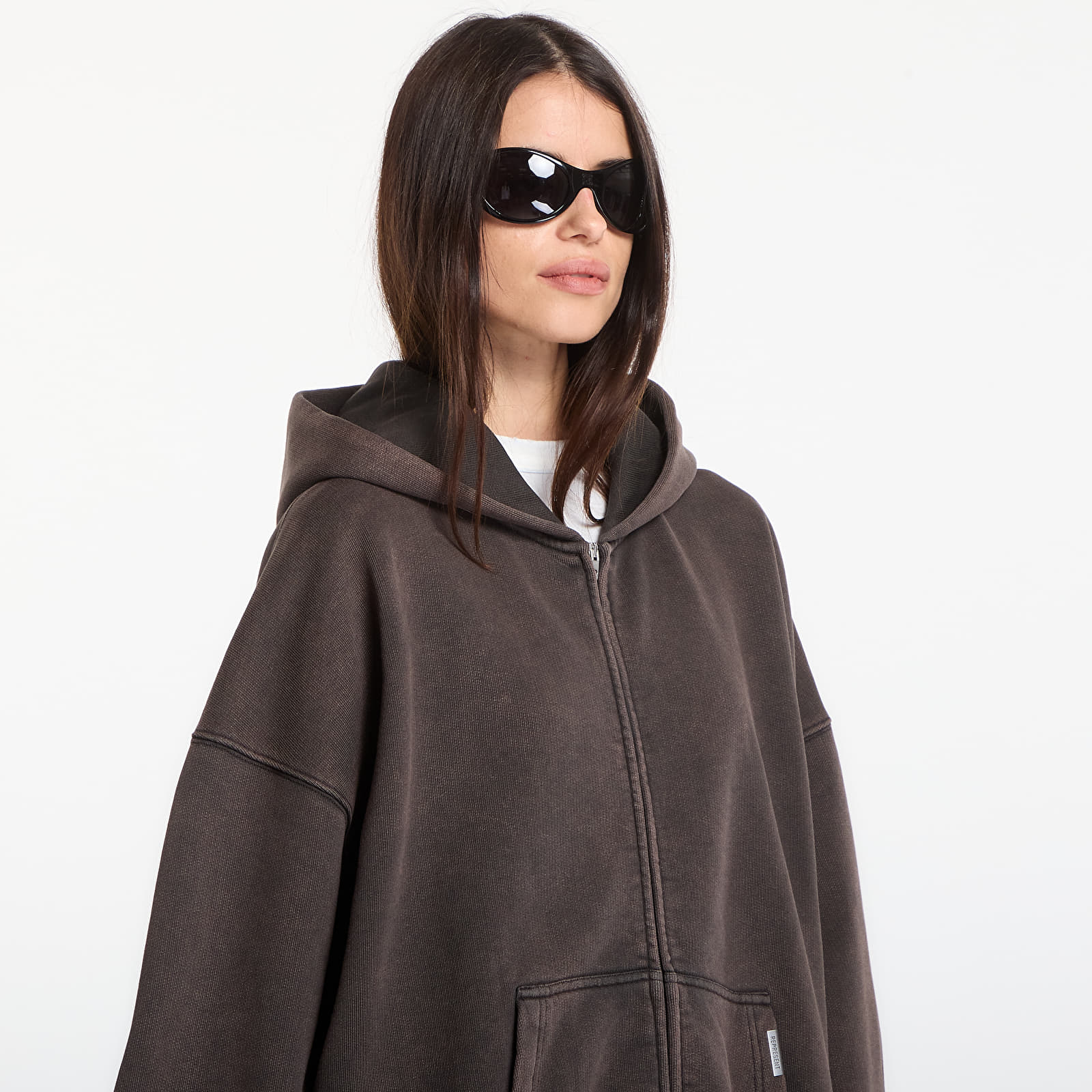 Hoodies and sweatshirts  Represent Initial Boxy Zip Through Hoodie UNISEX Coffee