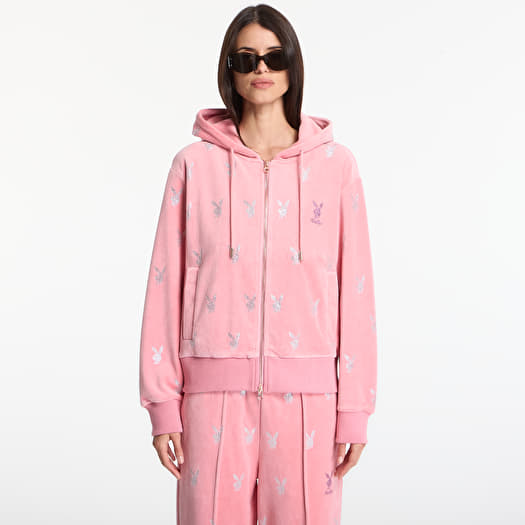 Світшот Playboy x FTSHP Girls Velvet Hoodie Pink