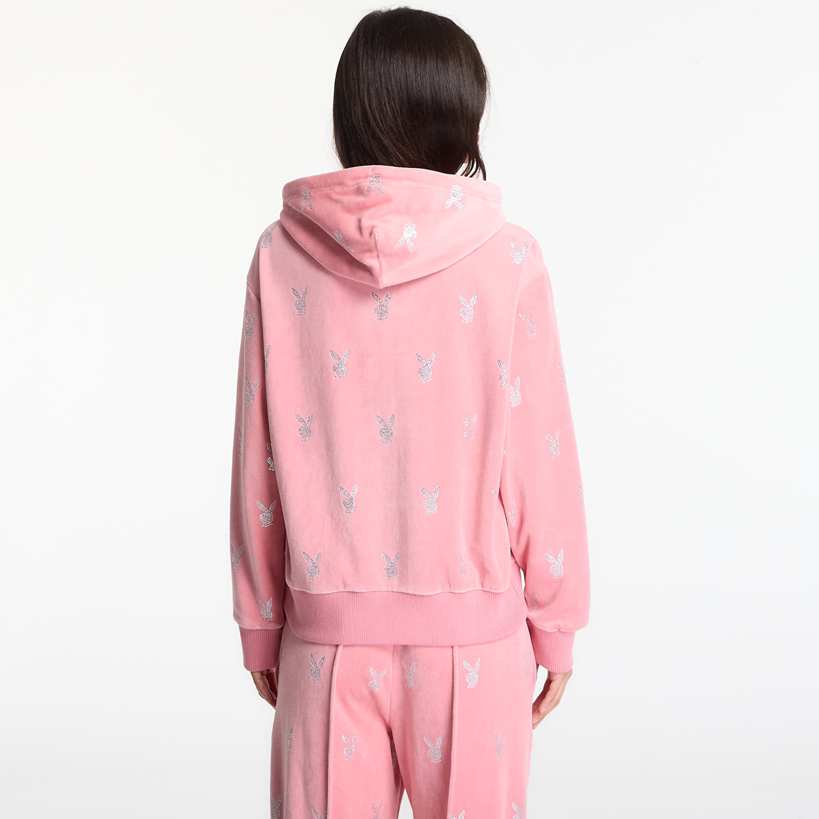 Sweats à capuche femme Playboy x FTSHP Girls Velvet Hoodie Pink