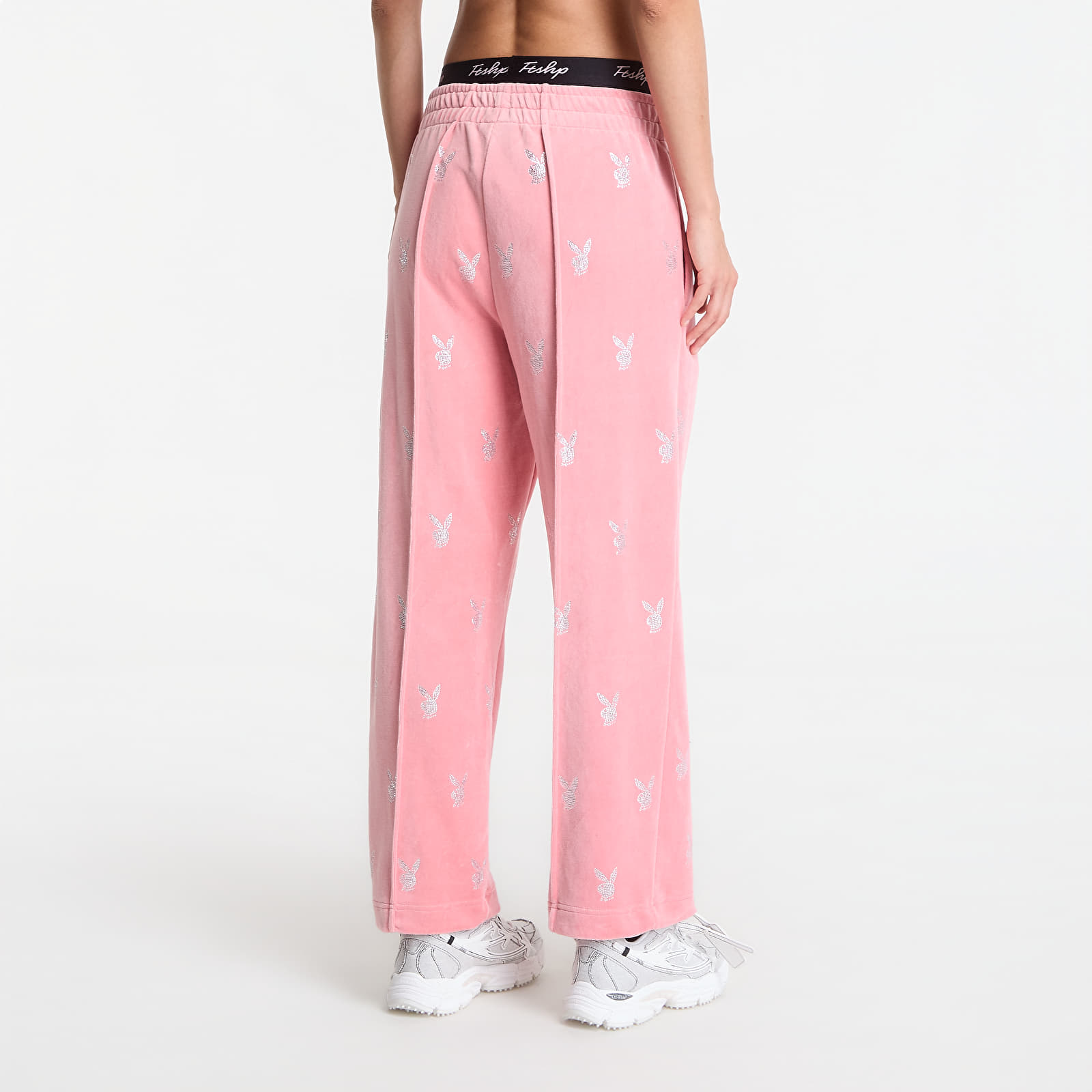 Women's sweatpants Playboy x FTSHP Girls Velvet Sweatpants Pink