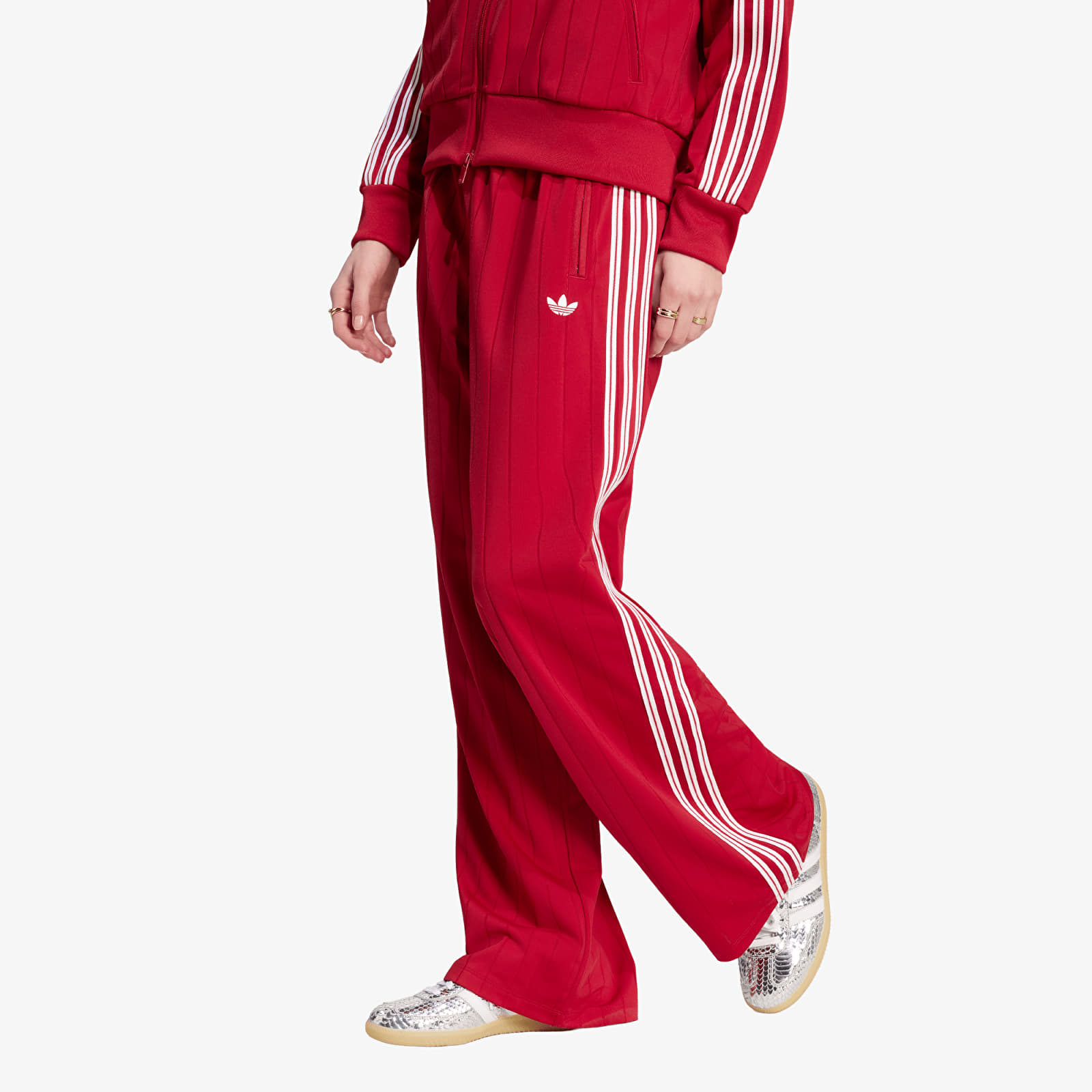 Kelnės adidas Pinstripe Firebird Loose Trackpant Team Victory Red/ White/ Team Victory Red