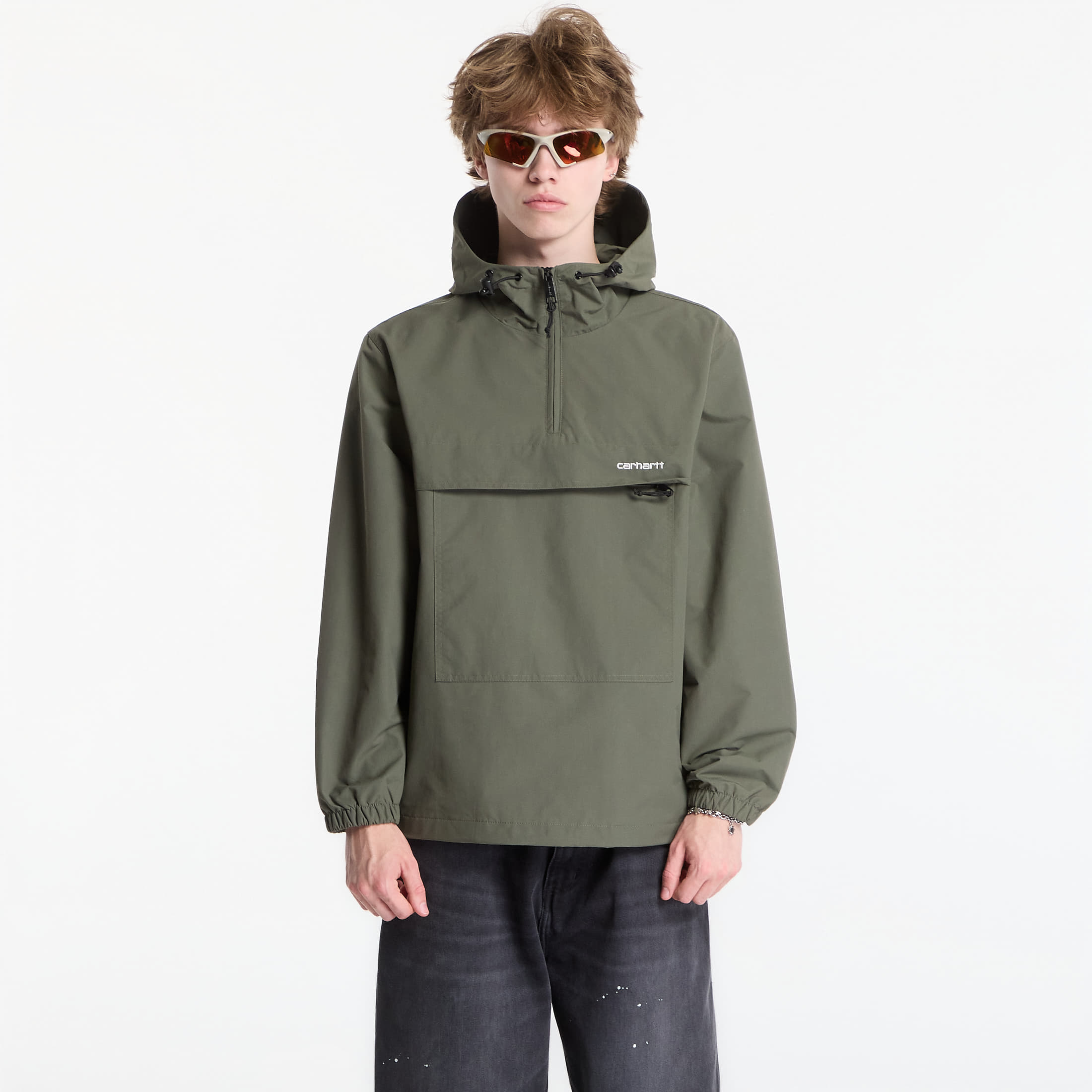 Jachetă Carhartt WIP Windbreaker Pullover UNISEX Leaf/ White XS