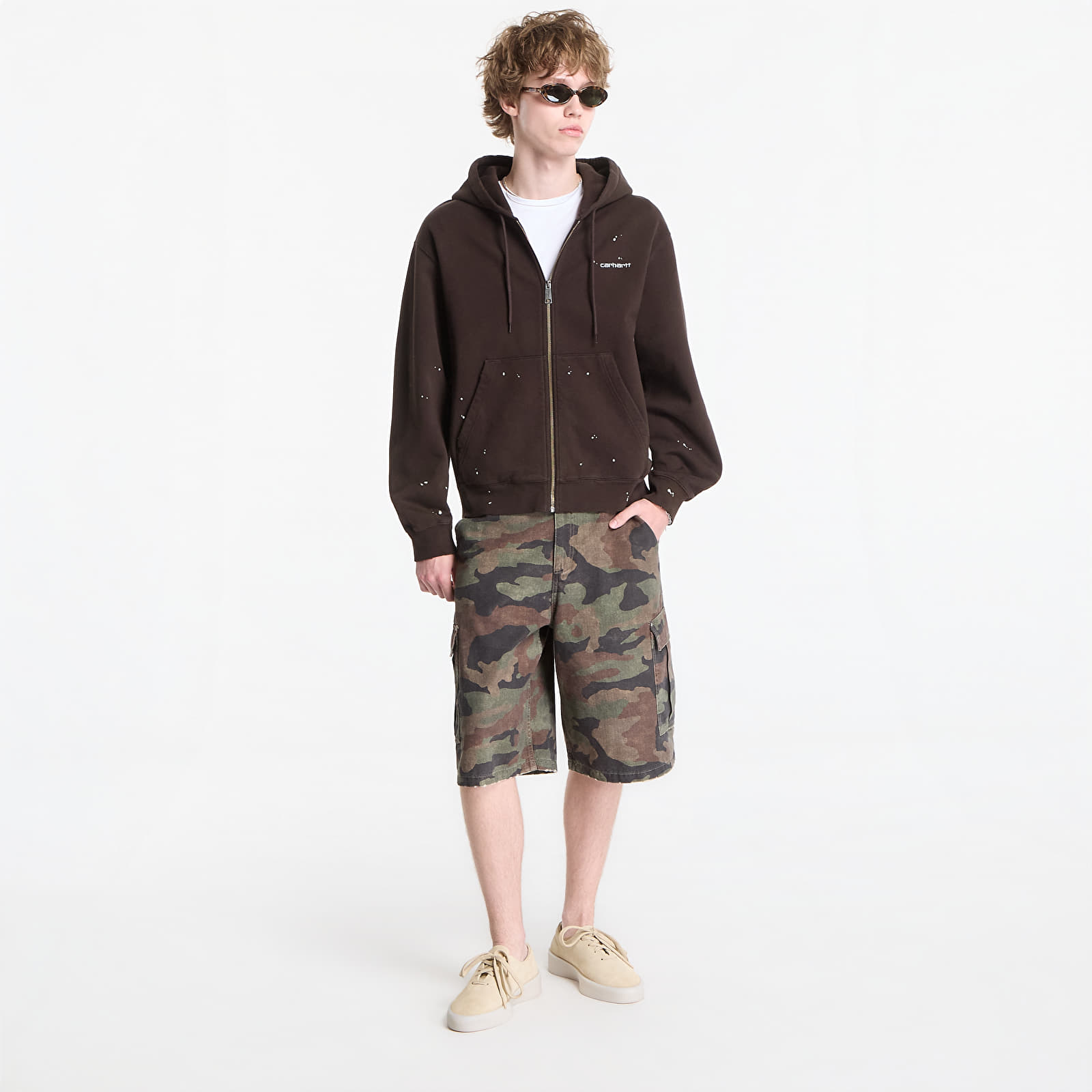 Hettegensere og sweatshirts Carhartt WIP Hooded Painter Jacket UNISEX Tobacco Destroy Wash, Splatter
