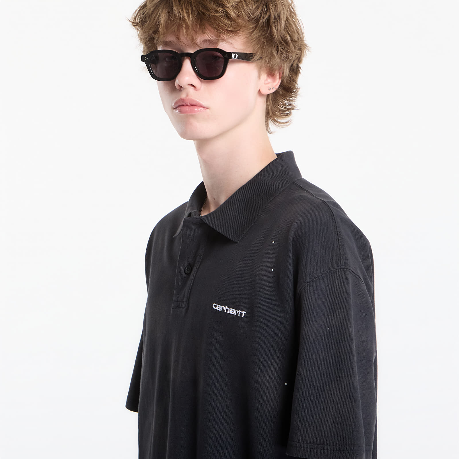 T-shirts  Carhartt WIP S/S Painter Polo UNISEX Black Destroy Wash, Splatter
