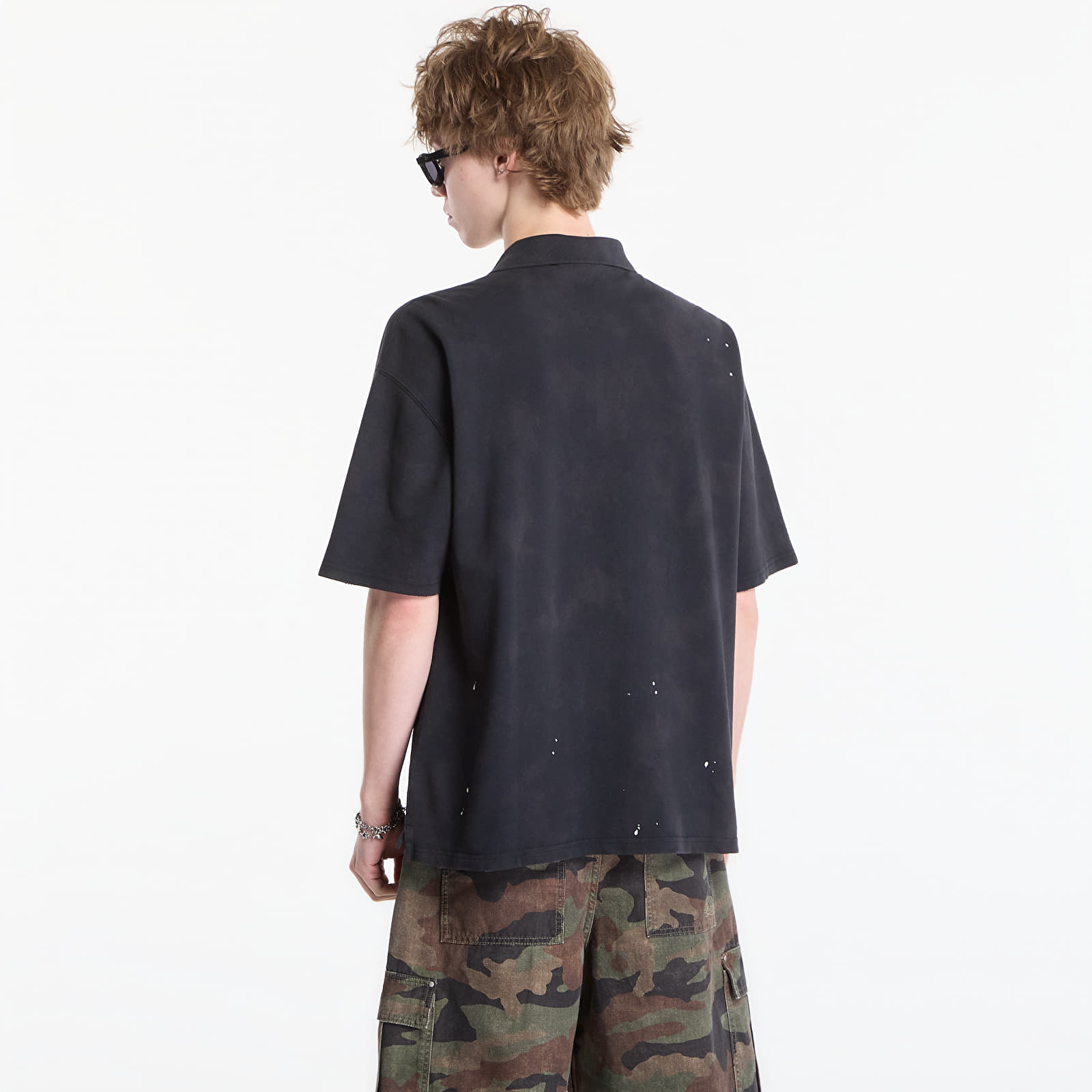 T-shirts  Carhartt WIP S/S Painter Polo UNISEX Black Destroy Wash, Splatter