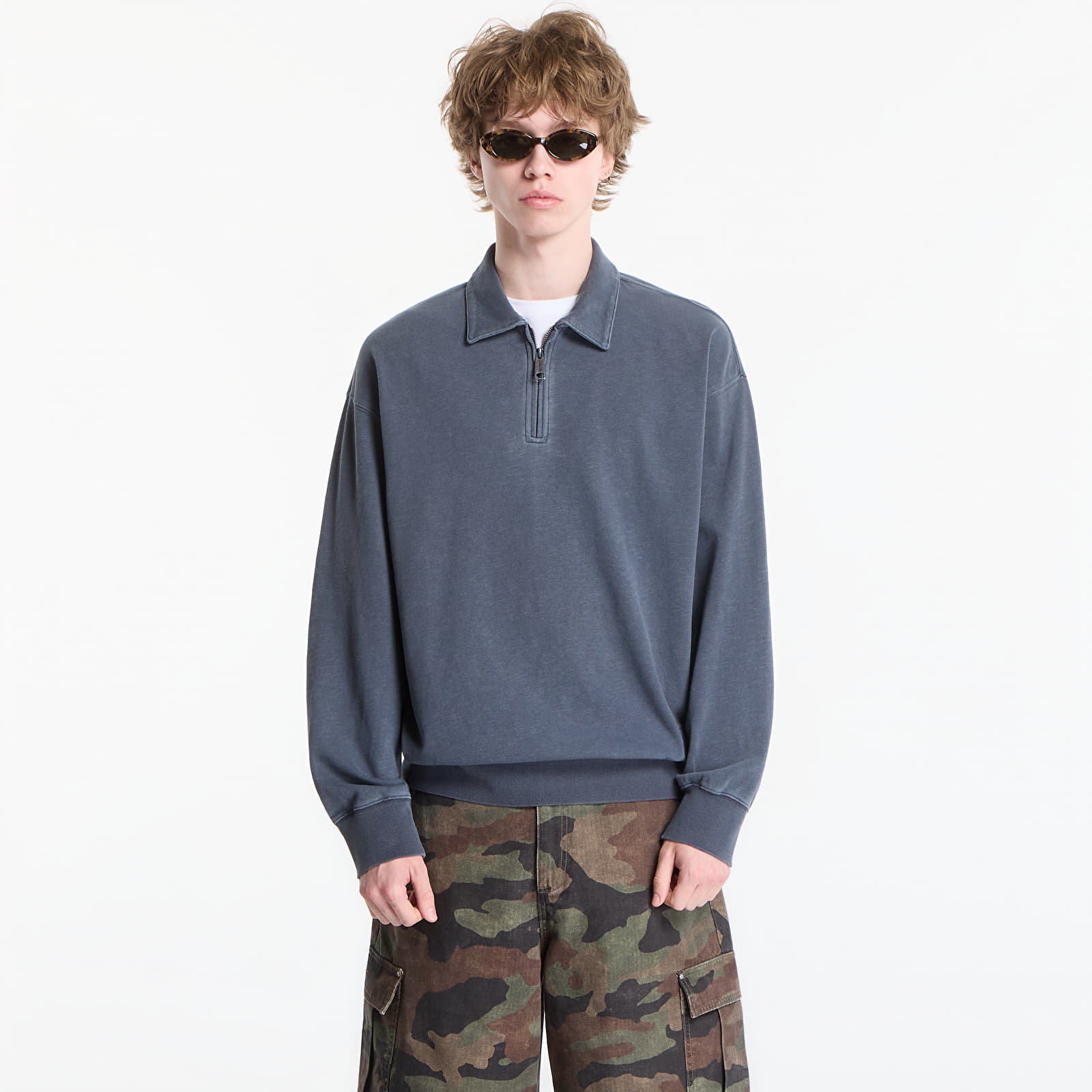 T-shirts Carhartt WIP Harper Polo UNISEX Carbon Garment Dyed