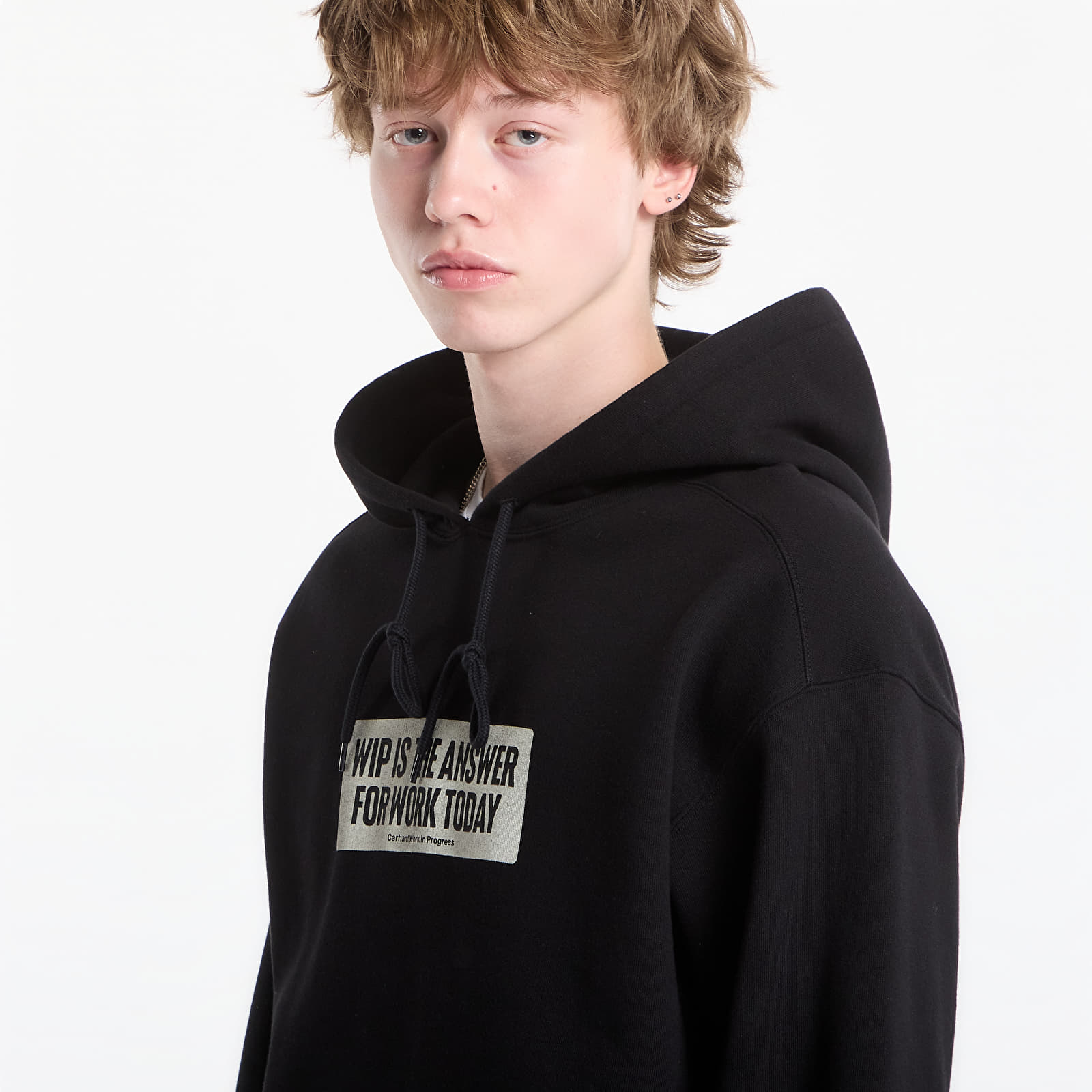 Sweatjacken und Sweatshirts Carhartt WIP Hooded Bumper Sticker Sweat UNISEX Black