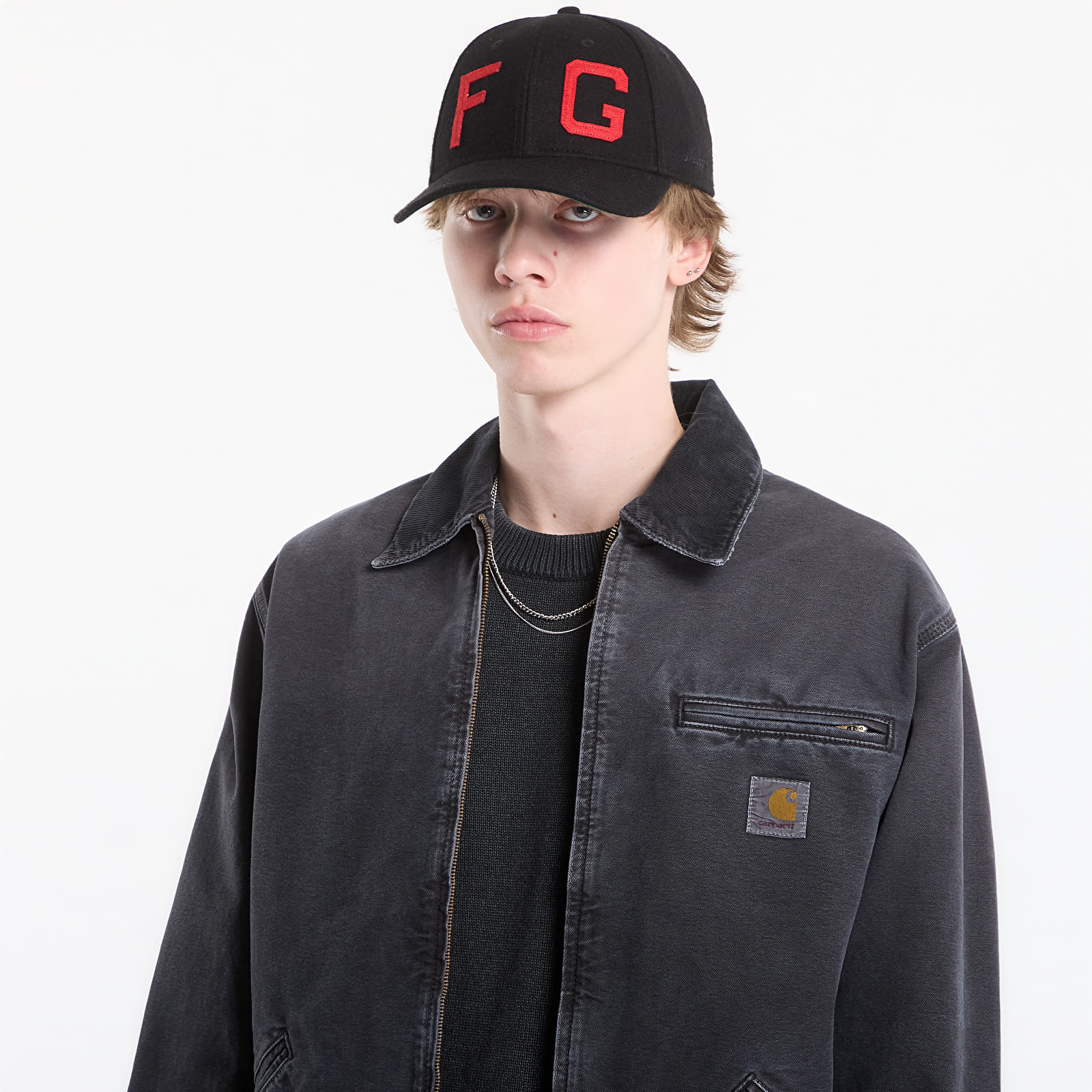 Striukės Carhartt WIP OG Detroit Jacket UNISEX Black/ Black Destroy Wash