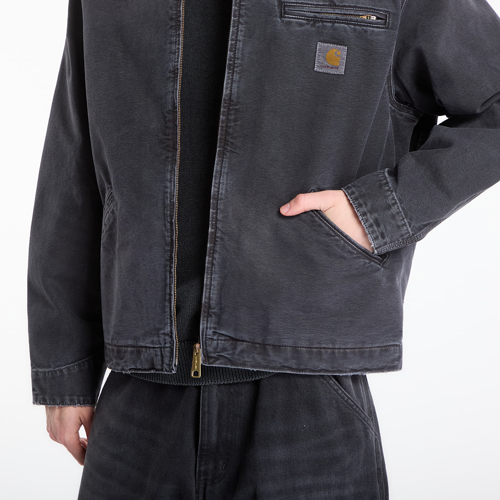Striukės Carhartt WIP OG Detroit Jacket UNISEX Black/ Black Destroy Wash