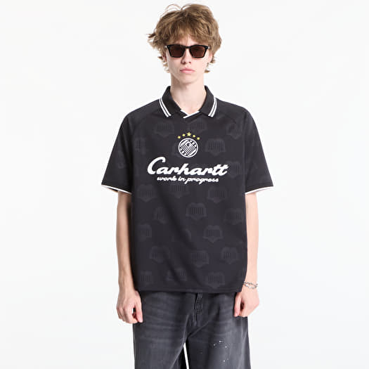 T-skjorte Carhartt WIP S/S Terrace Football T-Shirt UNISEX Heart Train Jacquard, Black