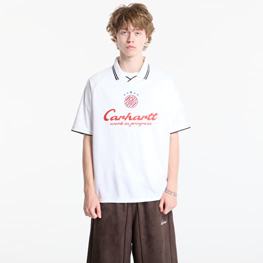 Carhartt WIP S/S Terrace Football T-Shirt UNISEX Heart Train Jacquard, White