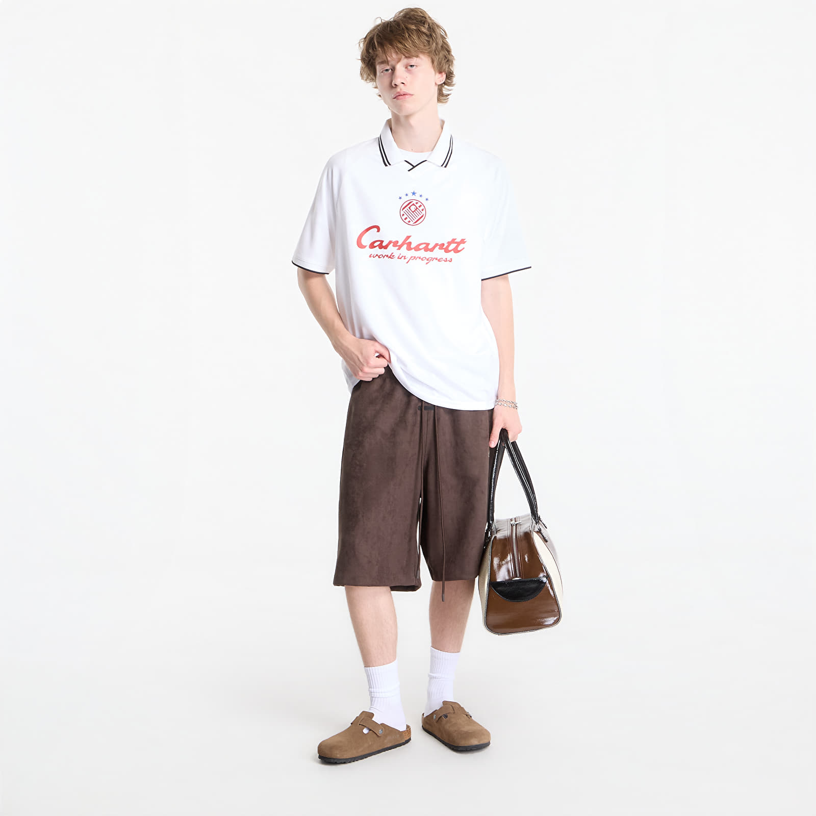 T-shirts Carhartt WIP S/S Terrace Football T-Shirt UNISEX Heart Train Jacquard, White