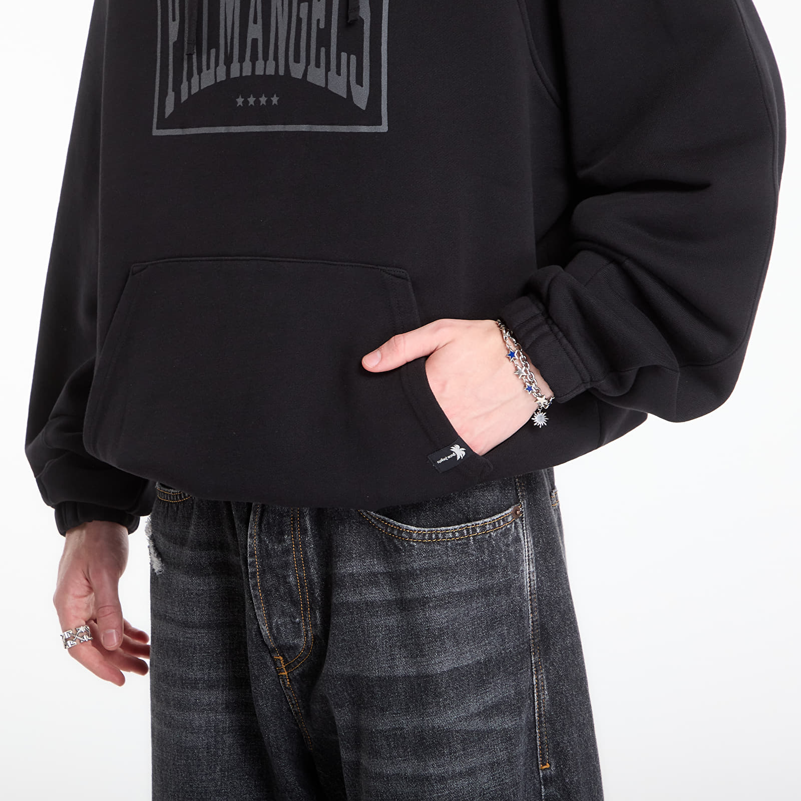 Sweatshirts Palm Angels Vintage Box Logo Loose Hoodie Black/ Grey
