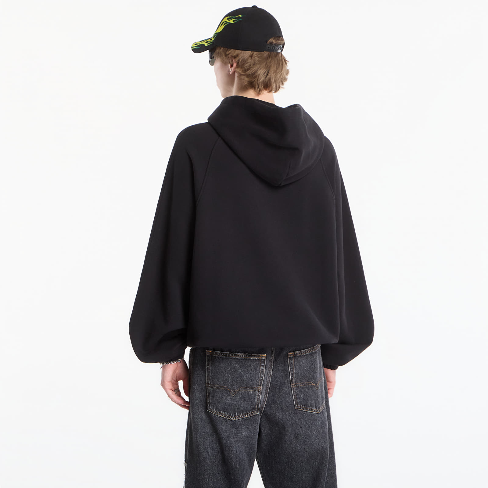 Sweatshirts Palm Angels Vintage Box Logo Loose Hoodie Black/ Grey