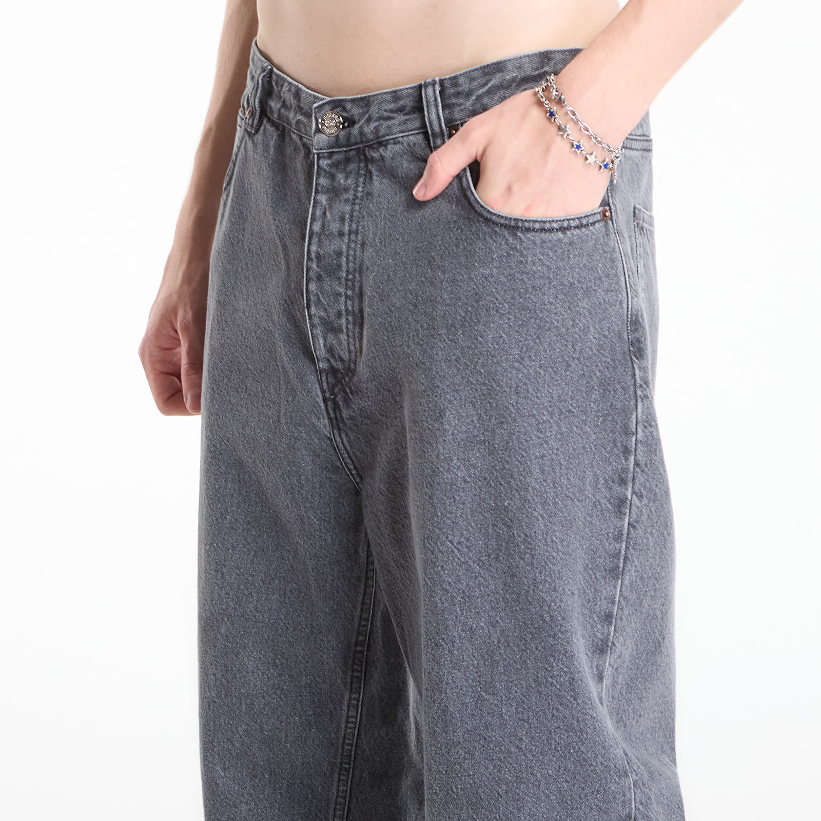 Jeans Filling Pieces Denim Pants Washed Black
