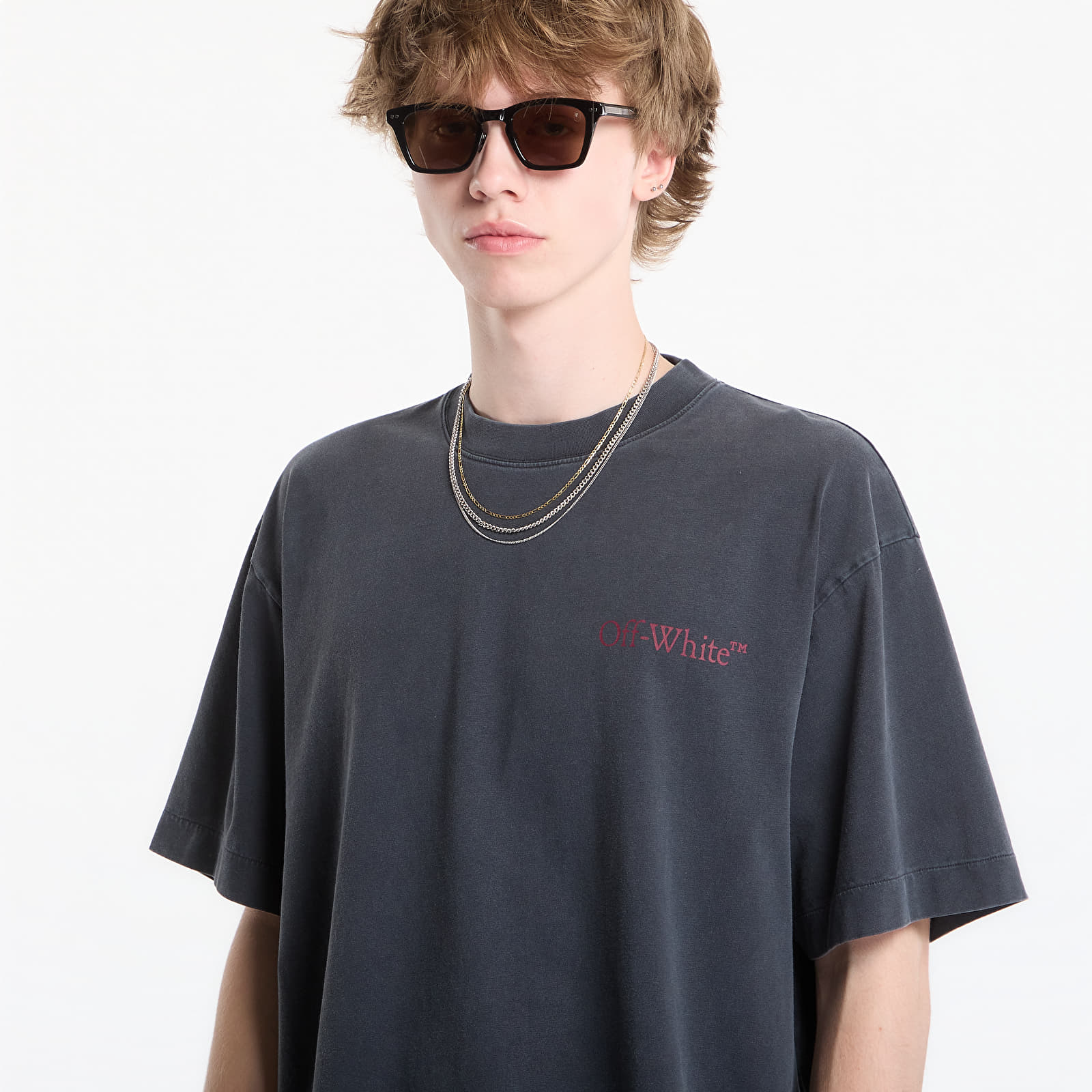 T-shirts Off-White Cut Here Arrow Skate Tee UNISEX Fade Out Black/ Port Royal
