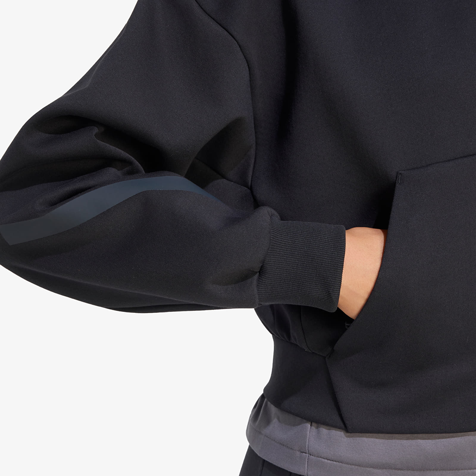 Women's hoodies adidas Z.N.E. Cropped Full Zip Sweatshirt Black