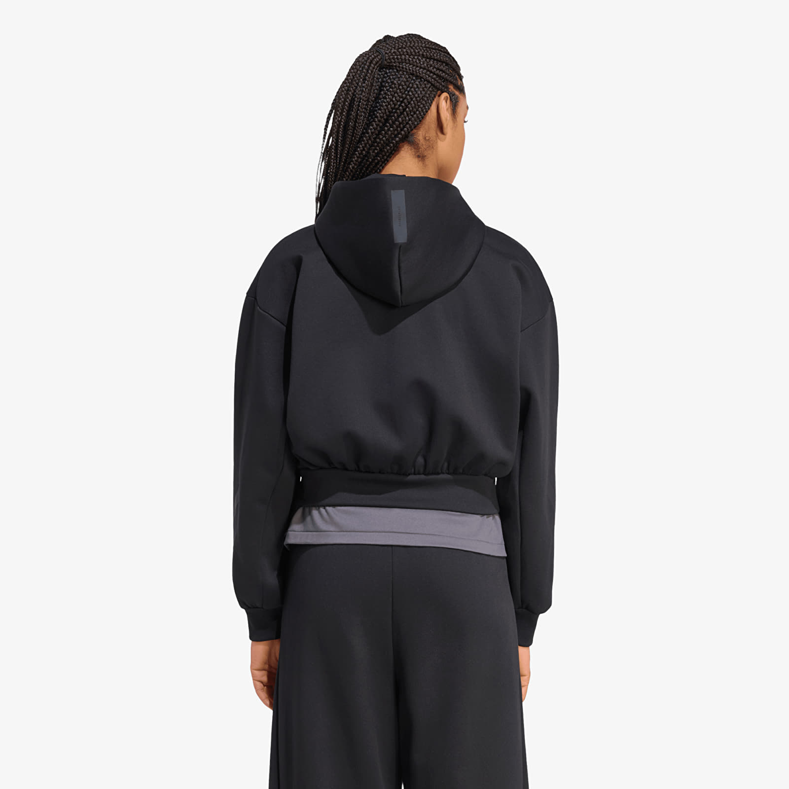 Women's hoodies adidas Z.N.E. Cropped Full Zip Sweatshirt Black