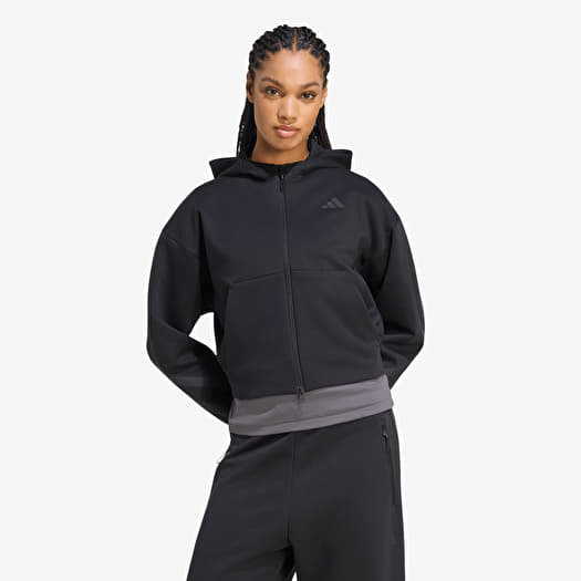 Sweatshirt adidas Z.N.E. Cropped Full Zip Sweatshirt Black