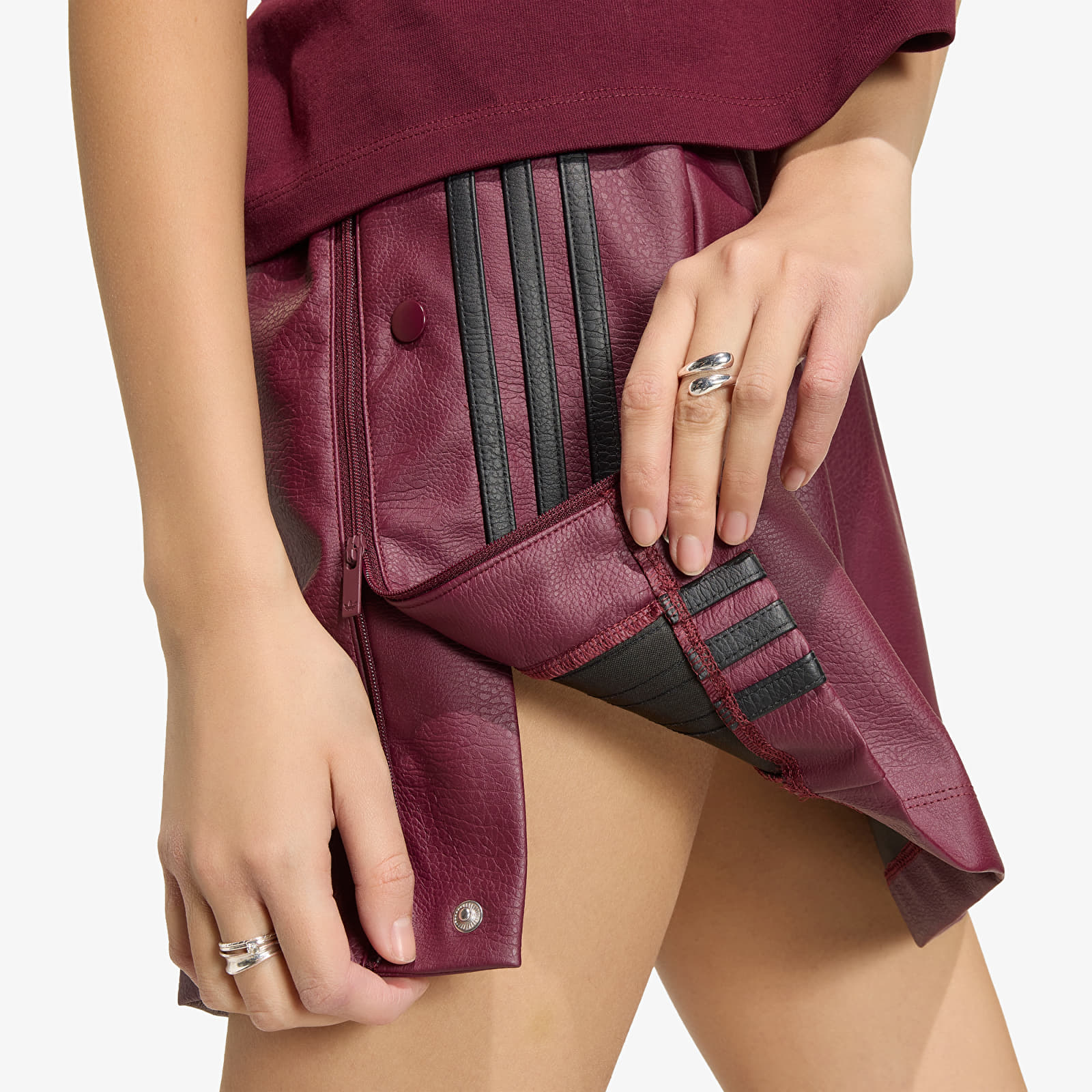 Rokken voor vrouwen adidas Pleather Adibreak Skirt Maroon/ Black