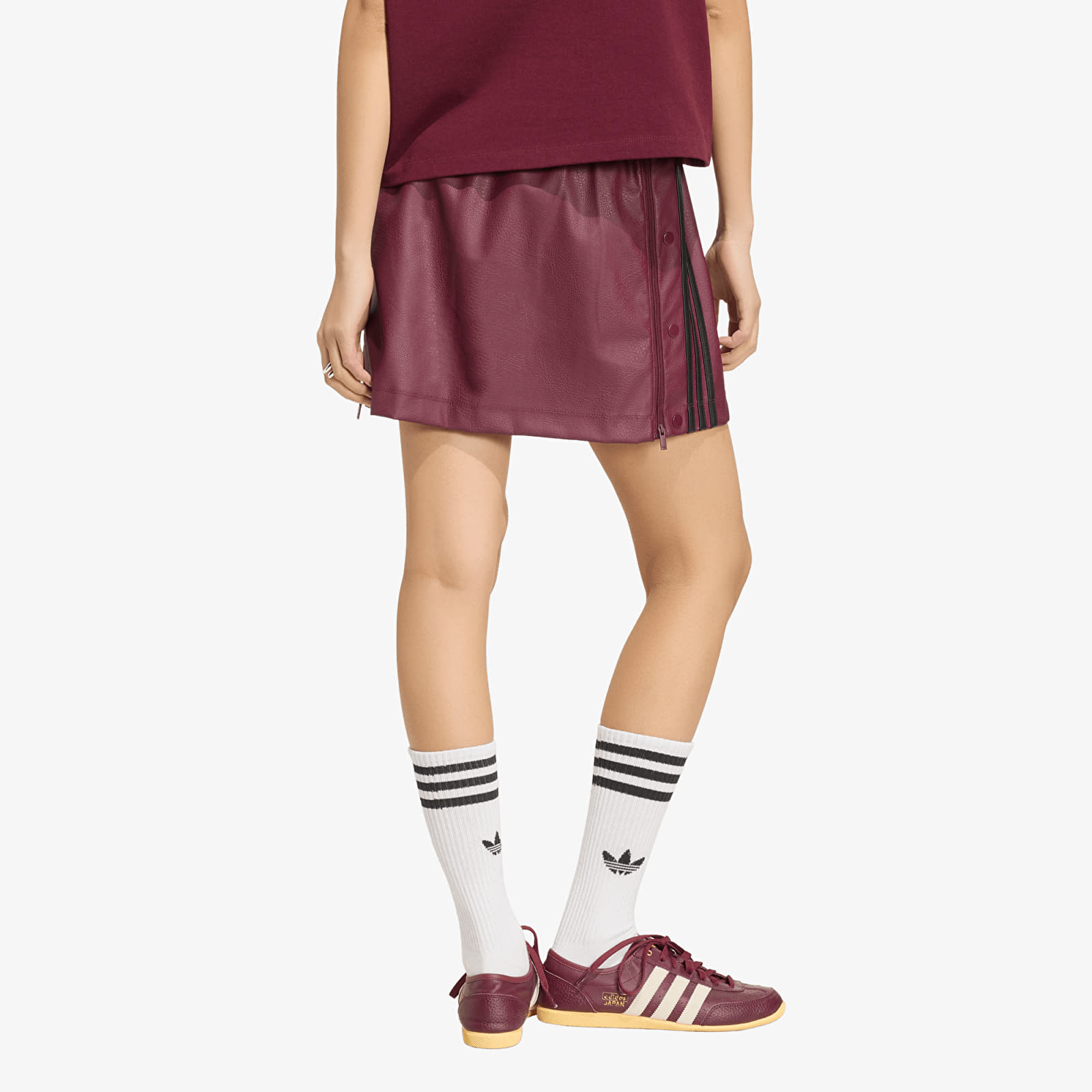 Rokken voor vrouwen adidas Pleather Adibreak Skirt Maroon/ Black
