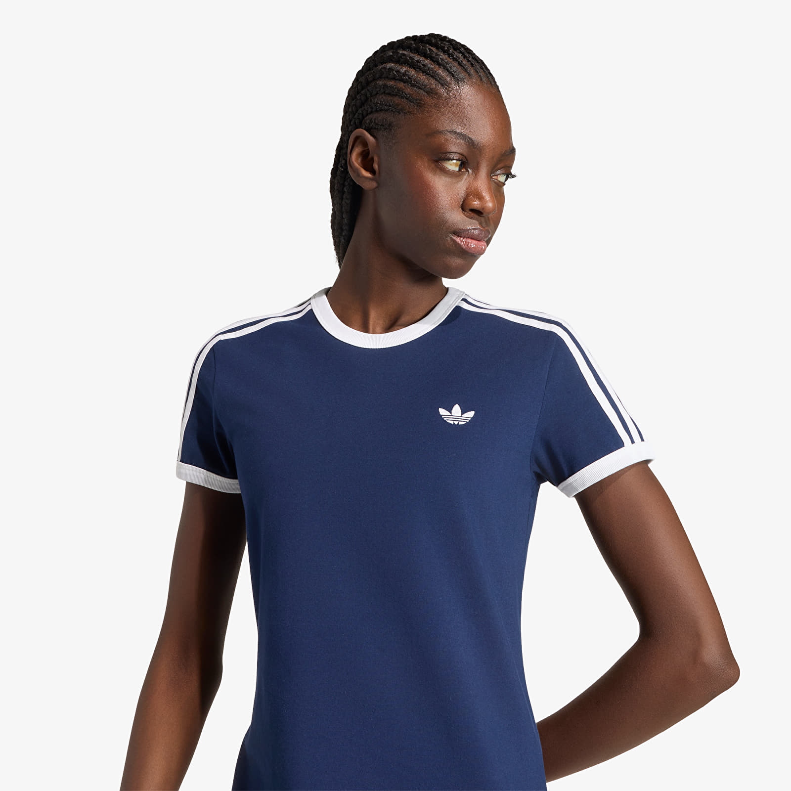 Kleider adidas 3 Stripes Dress (slim) Night Indigo/ White