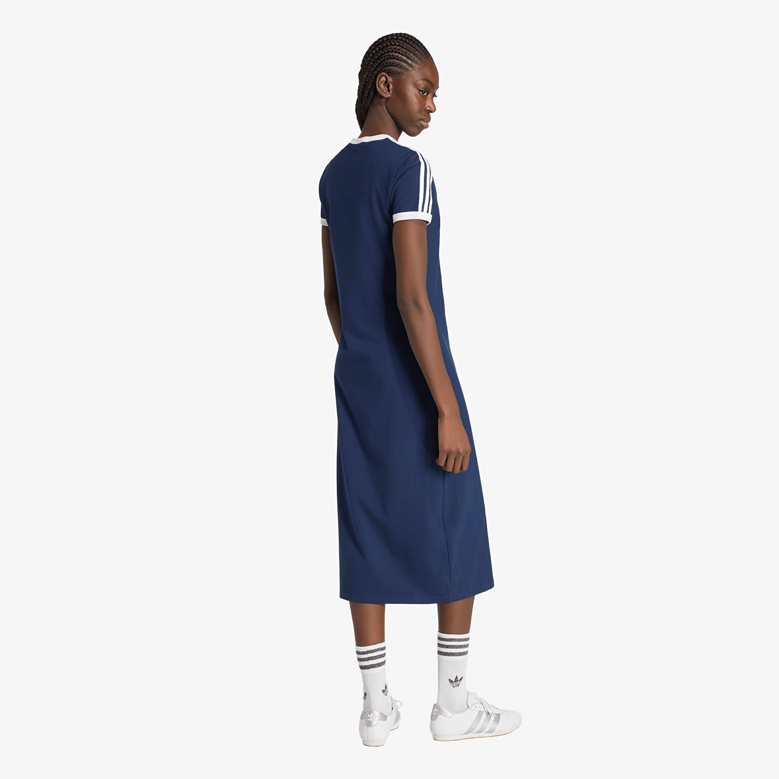 Kleider adidas 3 Stripes Dress (slim) Night Indigo/ White