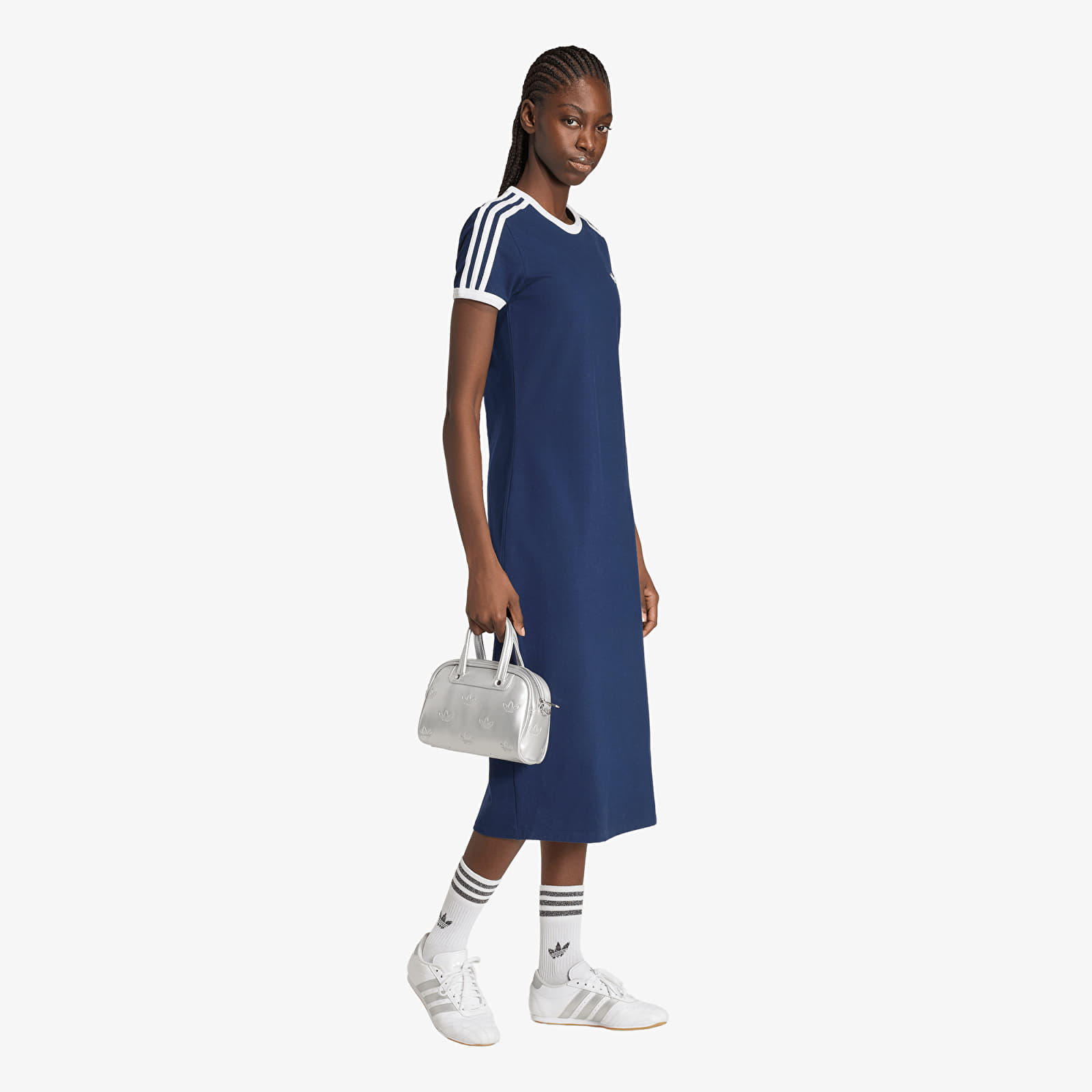 Kleider adidas 3 Stripes Dress (slim) Night Indigo/ White
