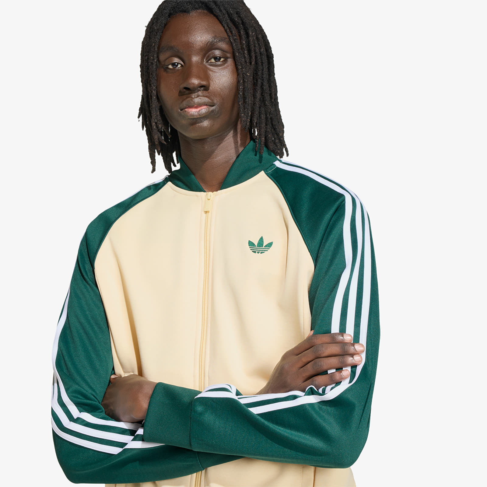 Hettegensere for menn adidas Sst Track Top Warm Vanilla/ Collegiate Green