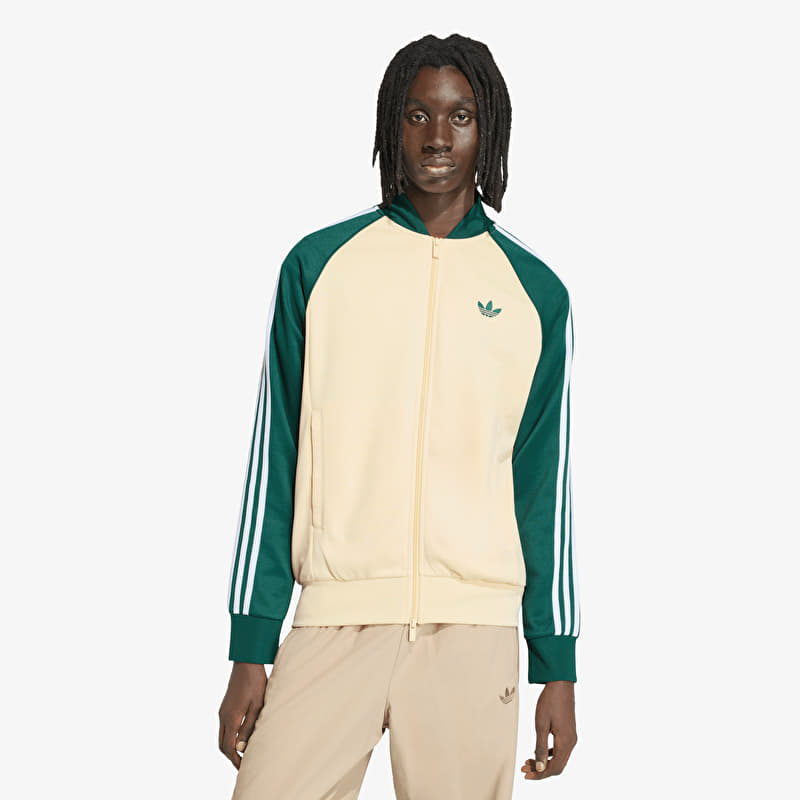 adidas Sst Track Top Warm Vanilla/ Collegiate Green
