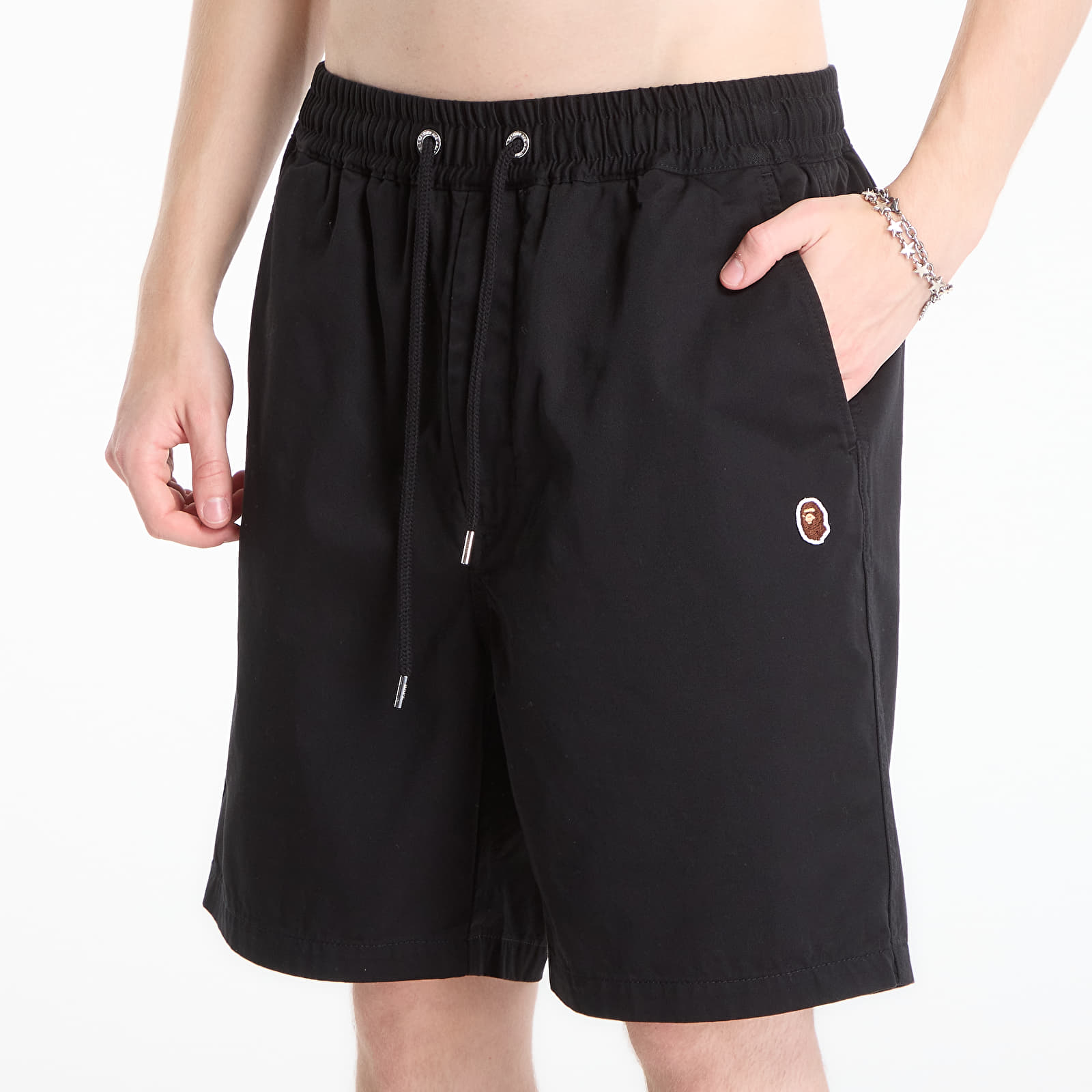 Shorts A BATHING APE One Point Elasticated Relaxed Fit Shorts Black UNISEX