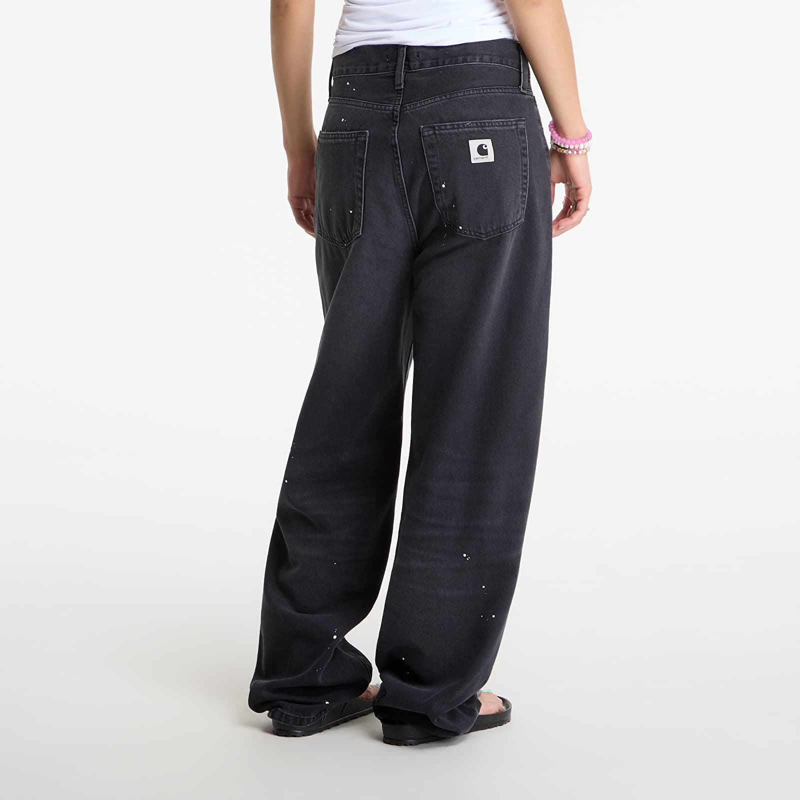 Jeans Carhartt WIP W' Arin Pant Black Destroy Wash, Splatter