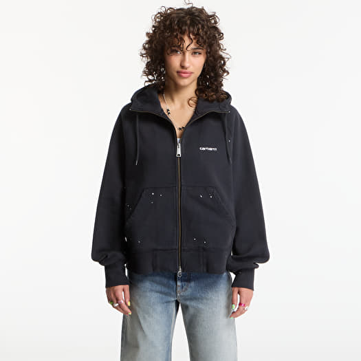 Sweatshirt Carhartt WIP W' Hooded Painter Jacket Black Destroy Wash, Splatter