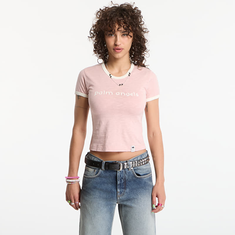 Camiseta Palm Angels Hollywood Slim Tee Rose Pink/ Off White