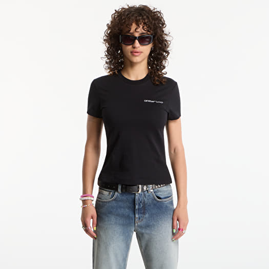 Off-White Logo Quote Fitted Tee Black