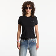 Off-White Logo Quote Fitted Tee Black